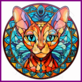 Diamond Painting Stained Glass Cats