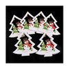 Wooden Christmas Pendants White Christmas Tree (10 pcs)