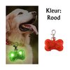 Led illuminated bone with clip for dog collar (Red)