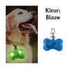 Led illuminated bone with clip for dog collar (Blue)