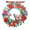 Diamond Painting Krans Bloemen en vlinders 23cm