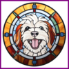 Diamond Painting Glas in lood Hond - Maltees