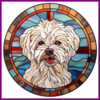 Diamond Painting Glas in lood Hond - Maltees