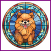 Diamond Painting Glas in lood Hond - Dwergkeeshond - Pomeriaan