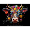Diamond Painting Koe met bloemen