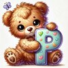 Diamond Painting Bear Letter P