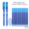 Erasable pen set 23 pieces Blue