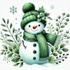 Diamond Painting Snowman Green