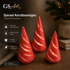 GSArt Spiraal Kerstboompjes Theelichthouders - Set van 3 met LED Theelichtjes - Scharlaken Rood