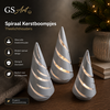 GSArt Spiraal Kerstboompjes Theelichthouders - Set van 3 met LED Theelichtjes - Glanzend Zilver
