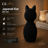 GSArt Japandi Kat 20 cm - Modern 3D Geprint Decoratiebeeld - Mat Zwart