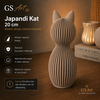 GSArt Japandi Kat 20 cm - Modern 3D Geprint Decoratiebeeld - Mat Latte bruin