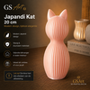 GSArt Japandi Kat 20 cm - Modern 3D Geprint Decoratiebeeld - Zijde Roze