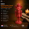 GSArt Notenkraker Kerst Hond Chihuahua 15 cm - Kerstdecoratie - 3D Geprint Beeld - Mat Rood