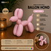 GSArt Decoratief Beeld Ballon Hond - 3D Geprint - Moderne Woondecoratie - 15cm Mat Roze