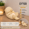 GSArt Theelichthouder Otter - Decoratieve Otter met LED Theelichtje - 3D Geprint - Mat Woestijnbeige
