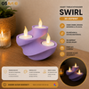 GSArt Theelichthouder Swirl - 3D Geprint - Inclusief 3 LED Theelichtjes - Mat Lila