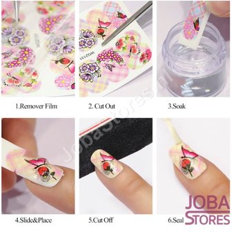 Nagel Sticker Set Glitter &amp; Bloemen (55 vellen)