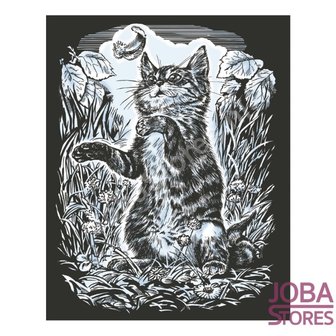 Kras Tekening Senior &quot;Sequin Art&quot; Kitten Zilver