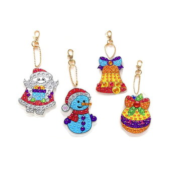 Diamond Painting Keychain Set Christmas 12 (4 pieces)