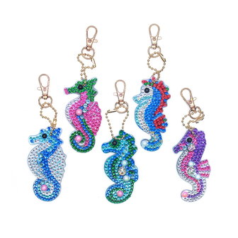 Diamond Painting Seahorses Keychain Set (5 pieces)