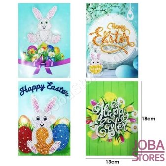 Diamond Painting Greeting Cards Set Easter (4 pieces)