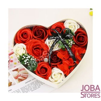 Soap roses gift box heart Red