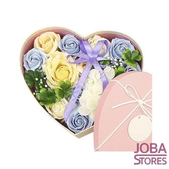 Soap roses gift box heart Blue