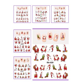 Nail Sticker Set Santas (150 stickers)