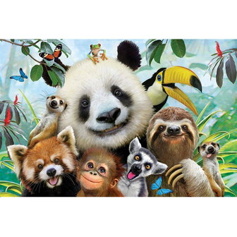 JobaStores Diamond Painting Gekke Jungle Dieren 40x30cm