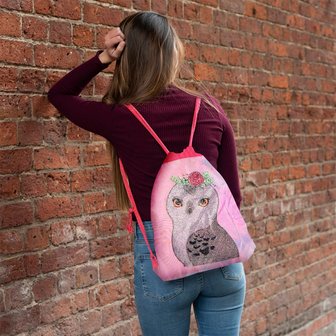 Diamond Painting Backpack Pink Owl