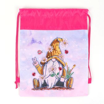 Diamond Painting Backpack Pink Gnome