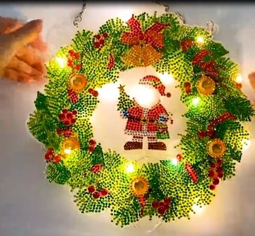 Diamond Painting Christmas Wreath with Lights 001