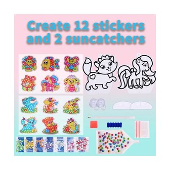 Diamond Painting Children&#039;s Package 01 (12 stickers + 2 pendants)