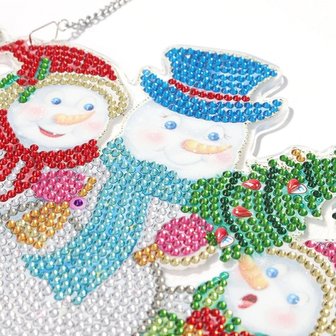 Diamond Painting Christmas Hanging Ornament 01 20cm (Snowmen)