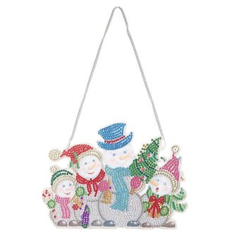 Diamond Painting Christmas Hanging Ornament 01 20cm (Snowmen)