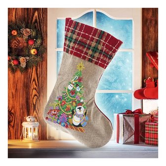 Diamond Painting Christmas Sock 06 (Christmas tree/30cm)