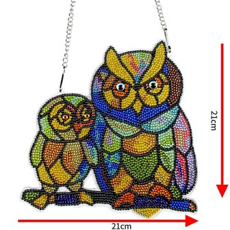 Diamond Painting Hanging Ornament Owls (21cm)