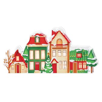 Diamond Painting Standing Christmas Lamp 10 (Houses)