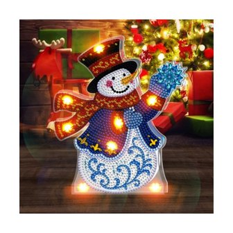 Diamond Painting Christmas Standing Lamp 06 (Snowman)