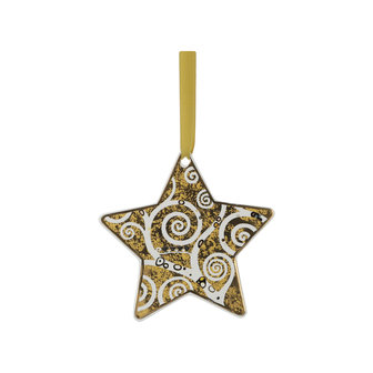 Goebel - Gustav Klimt | Christmas pendant The tree of life white-gold | Ornament, Porcelain, 11cm, real gold