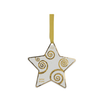 Goebel - Gustav Klimt | Christmas pendant The tree of life white-gold | Ornament, Porcelain, 11cm, real gold