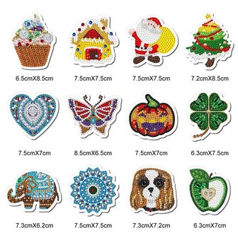 Diamond Painting Hanging Ornament with 12 interchangeable magnets 0401 (29cm)