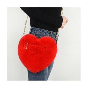 Heart-shaped Plush Bag Red 25cm - Valentine&#039;s Day - Mother&#039;s Day TIP