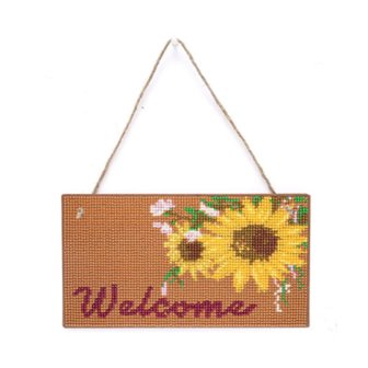 Diamond Painting Welcome Sign 17 25cm (Welcome - Sunflowers)