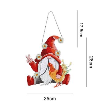 Diamond Painting Hanging Ornament Spring Gnome/Leprechaun (28cm) with lighting