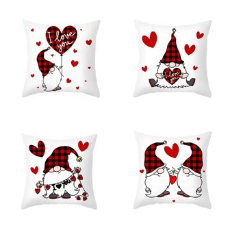 Decorative pillowcases Gnomes / Gnomes 01 to 04 (45cm/4pcs) - Valentine&#039;s Day - Mother&#039;s Day TIP