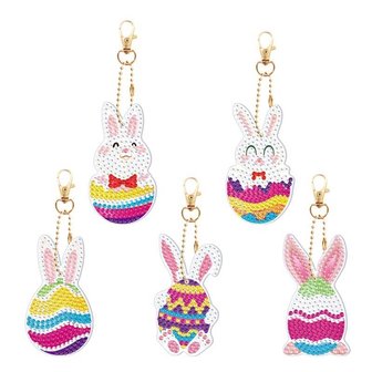 Diamond Painting Keychain Set Easter (5 pieces)