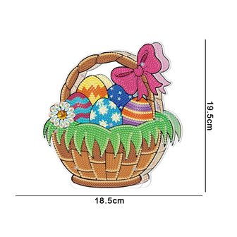 Diamond Painting Standing Easter Ornament with Lights Basket of Eggs (19cm)  - Shop now - JobaStores