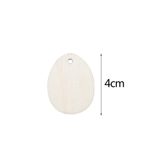 Wooden Easter egg pendants to paint / color yourself (50 pieces / 4cm)